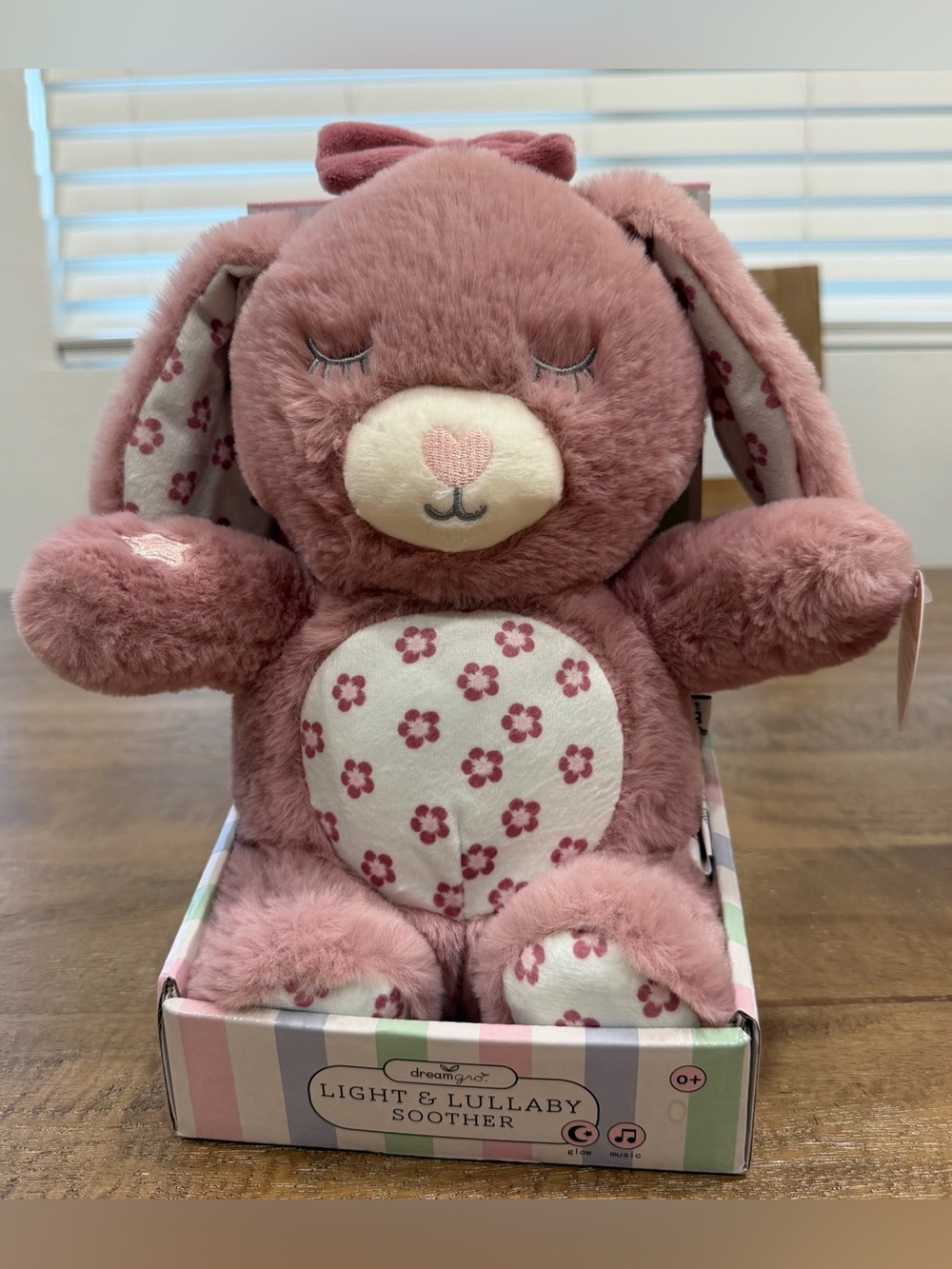 Light & Lullaby Soother Plush Bunny - Dusty Rose